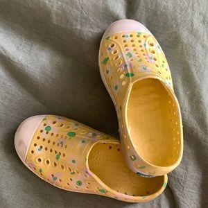 Native yellow slip on shoes